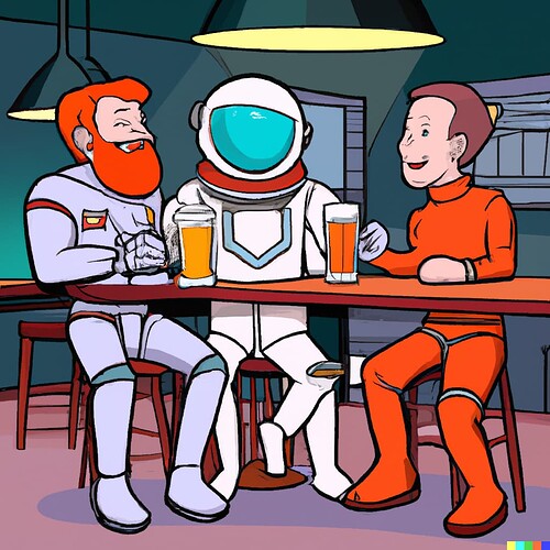 DALL·E 2023-06-17 10.16.42 - A space men in a bar enjoying a beer together