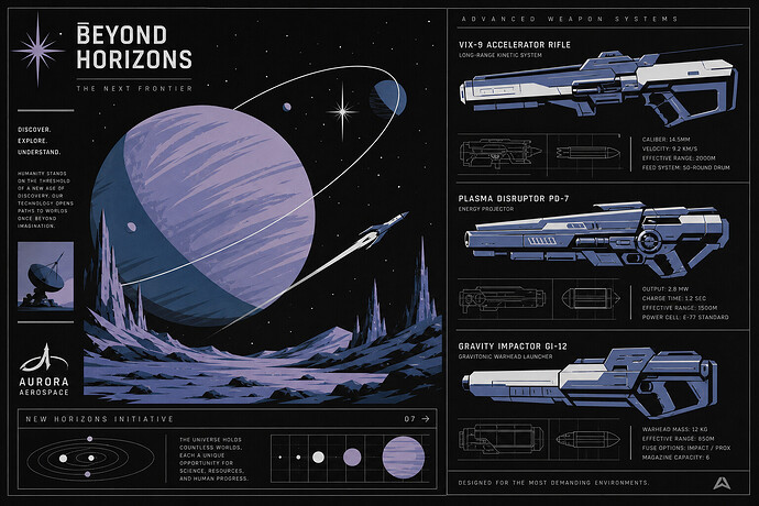 futuristic alien planets and sci-fi weapons