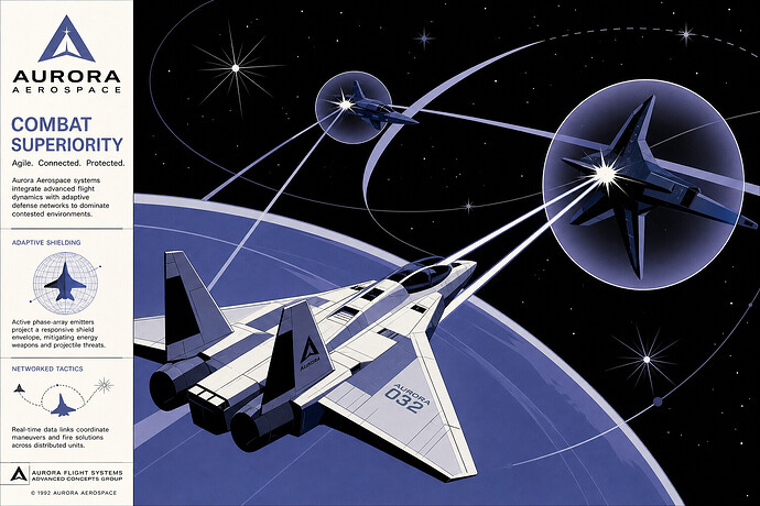 Space fighters dogfighting with shield effects