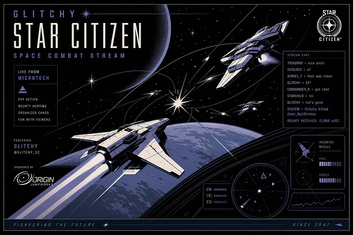 Glitchy Star Citizen space combat stream