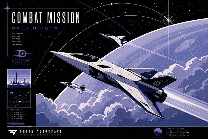 futuristic combat mission over Orison clouds