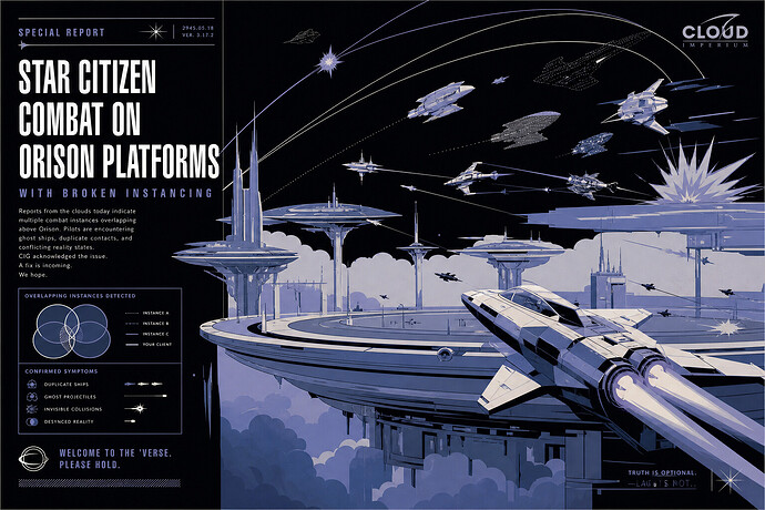 Star Citizen combat on the Orison platforms with broken instancing